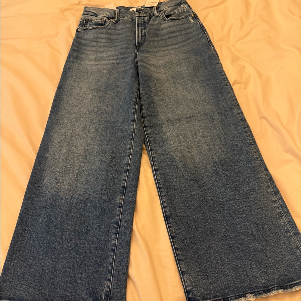 Good American Wide-Leg Jeans in Deep Blue